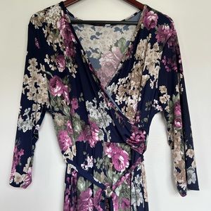 Pinkblush Maternity Navy Floral Sash Tie Maxi Dress